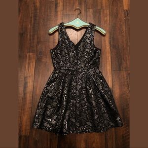 one clothing Dresses - Black and Silver Brocade Dress one clothing Dresses - Black and Silver Brocade Dress